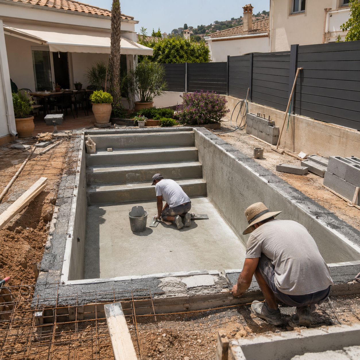 foto piscina construccio