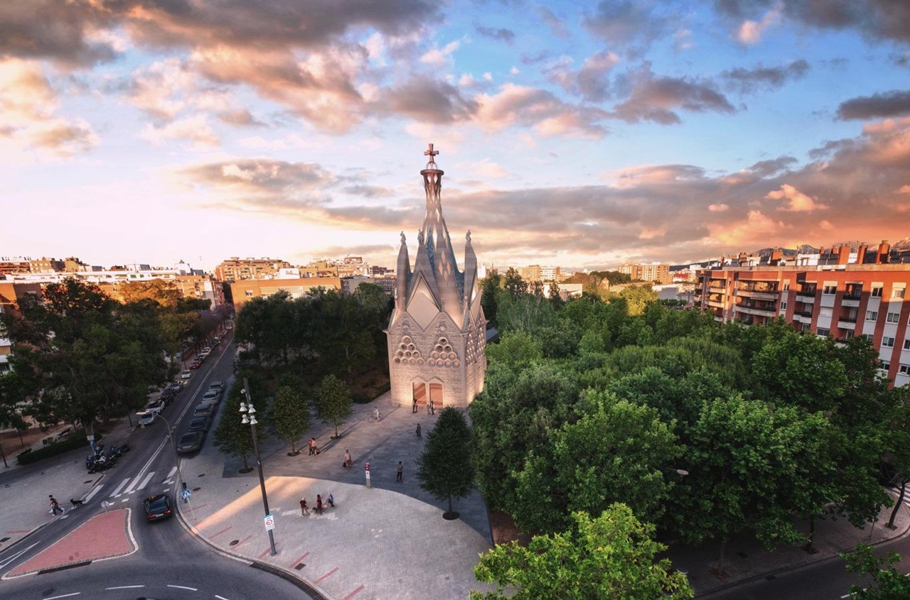 render capella assumpta gaudí reus