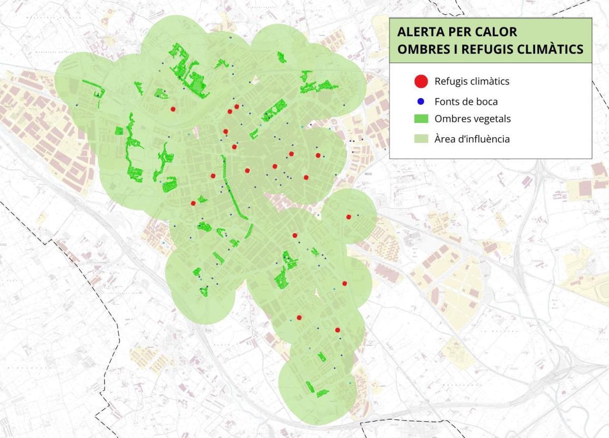 planol zones ombra i refugis reus